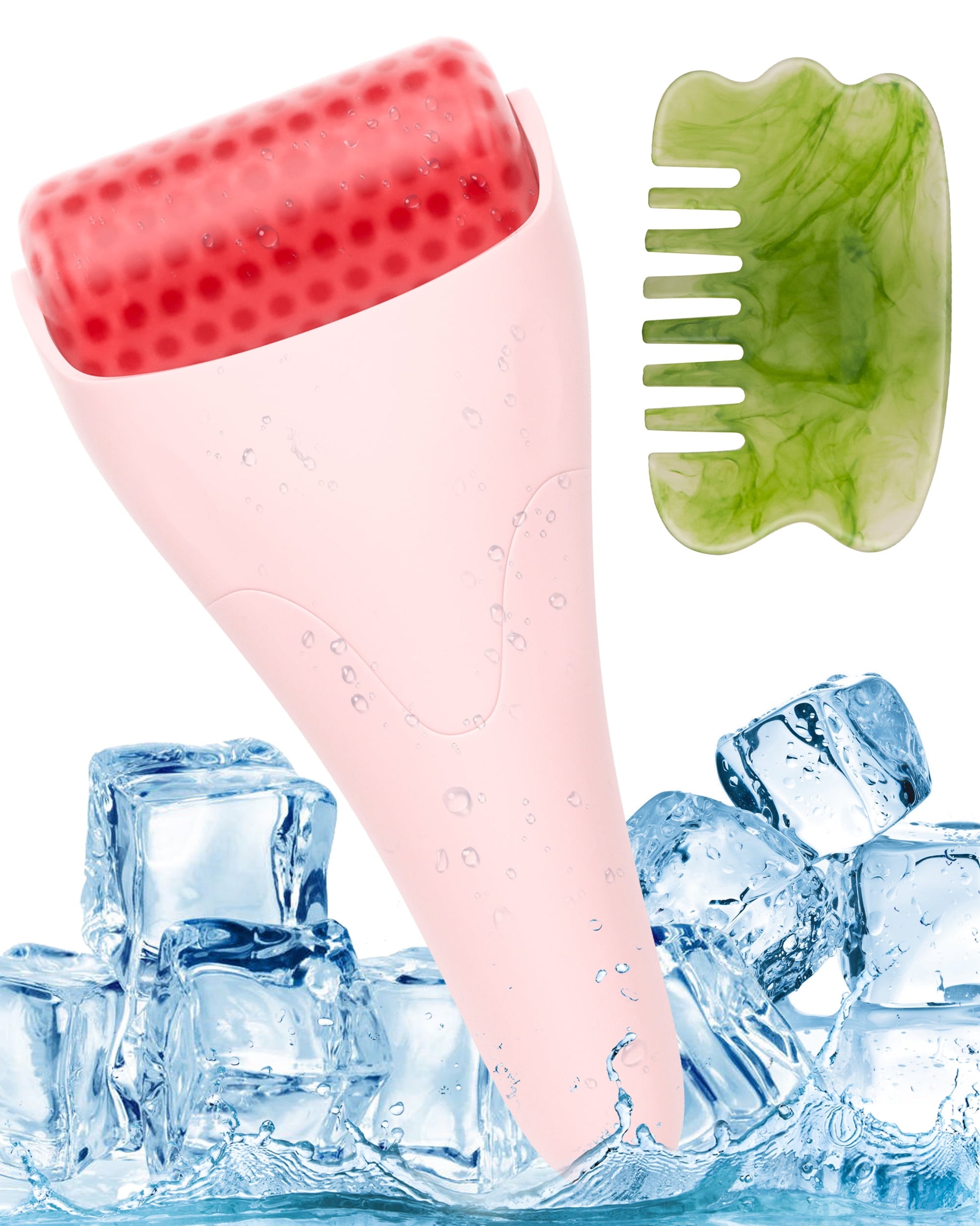 Ice Roller for Face, Skin Care with Gua Sha Massager Comb for Face & Body